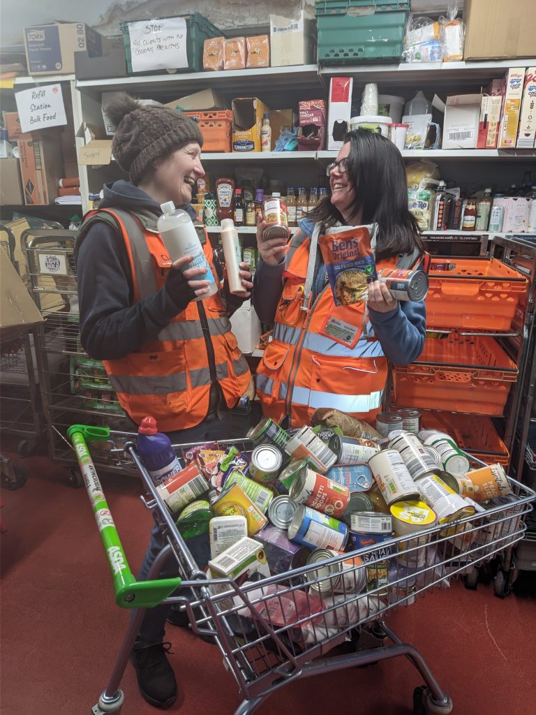 Clare & Kay in our Food Bank
